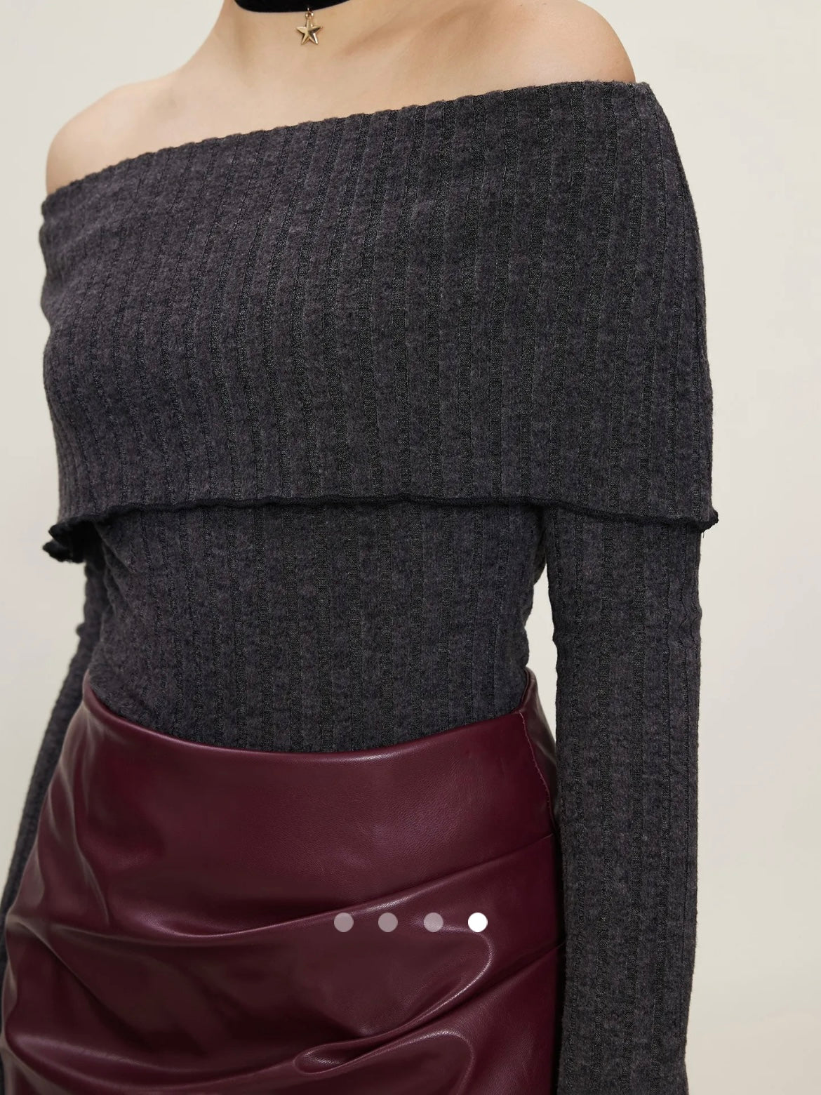 Off Shoulder Top // Dark Grey