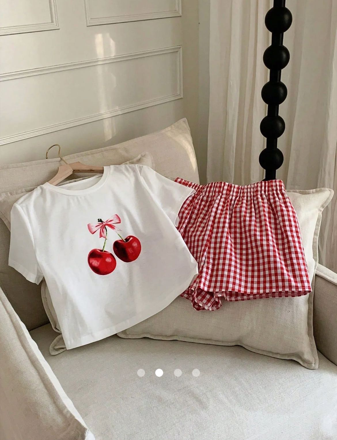 Gingham Co-ord Set // Red & White