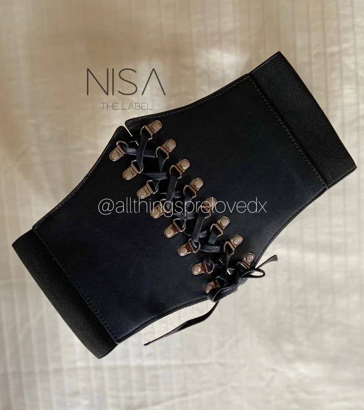 Corset Belt with Silver Detail // Black
