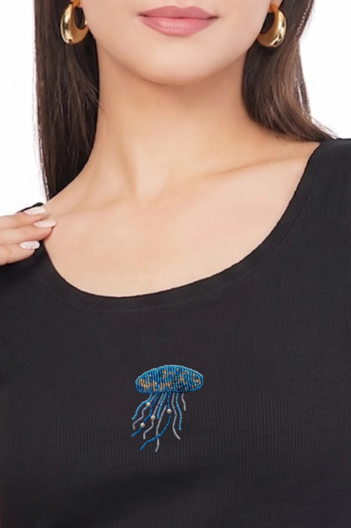 Jelly Fish Beaded Tank Top // Black