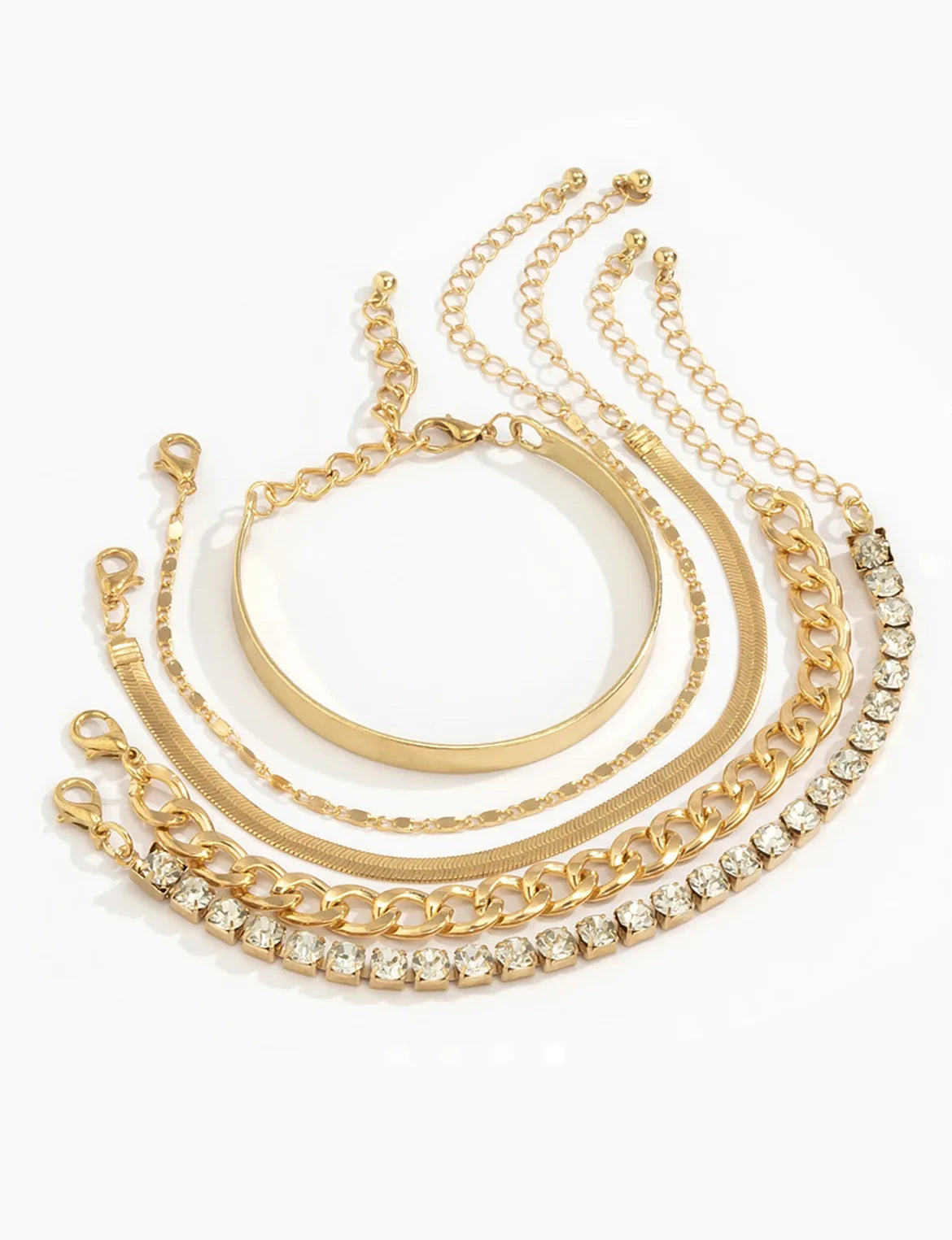 Rhinestone Bracelet Set 004 // Gold
