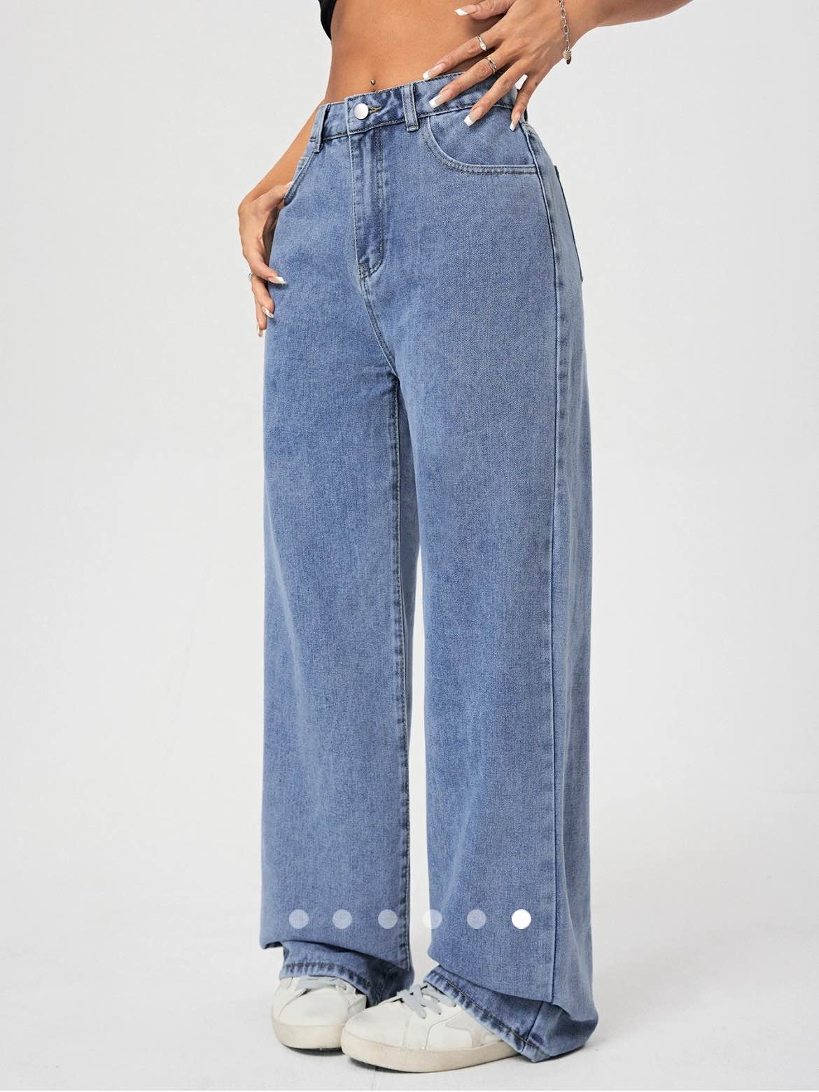 High Waist Straight Leg Jeans // Light Blue