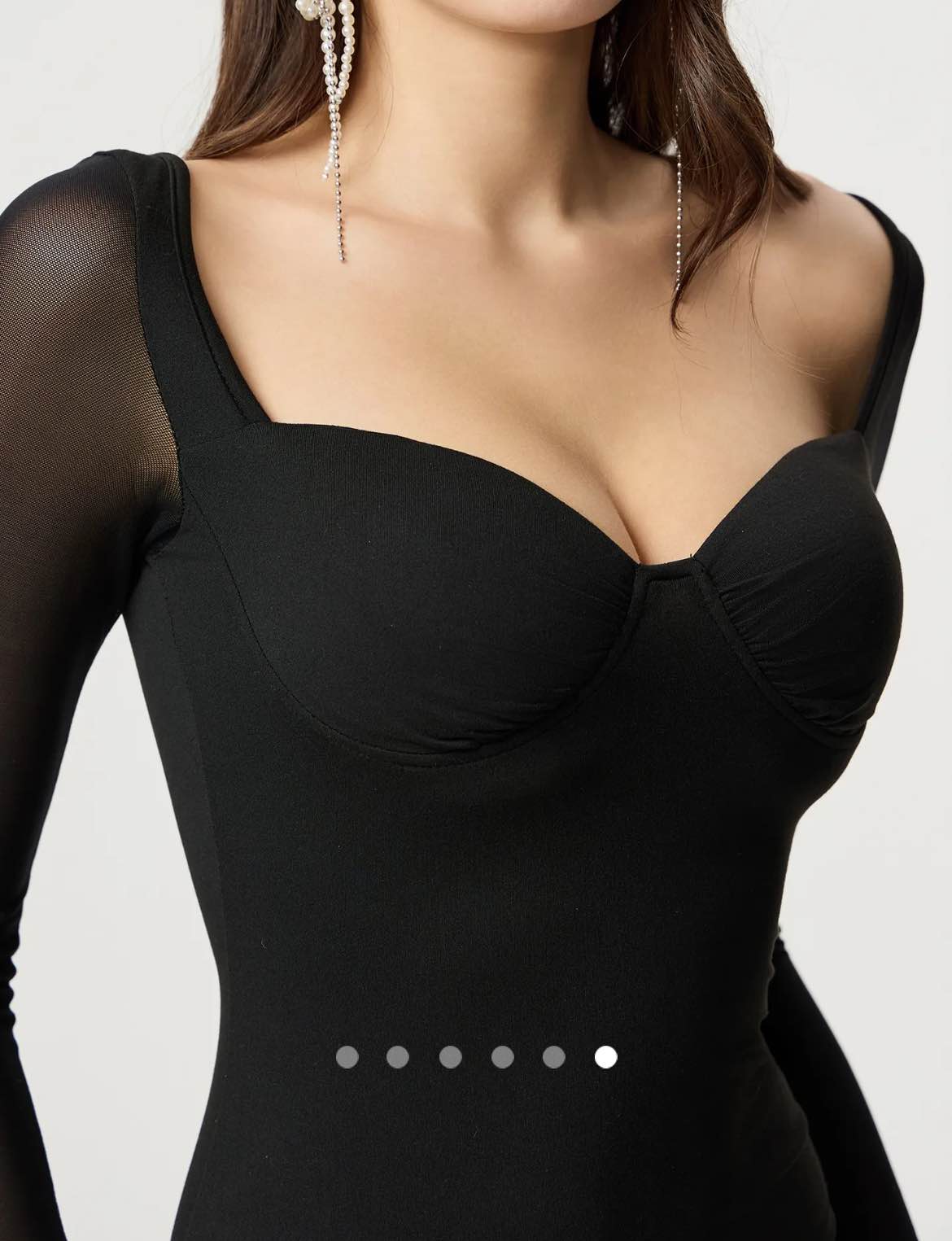 Padded Sheer Dress // Black