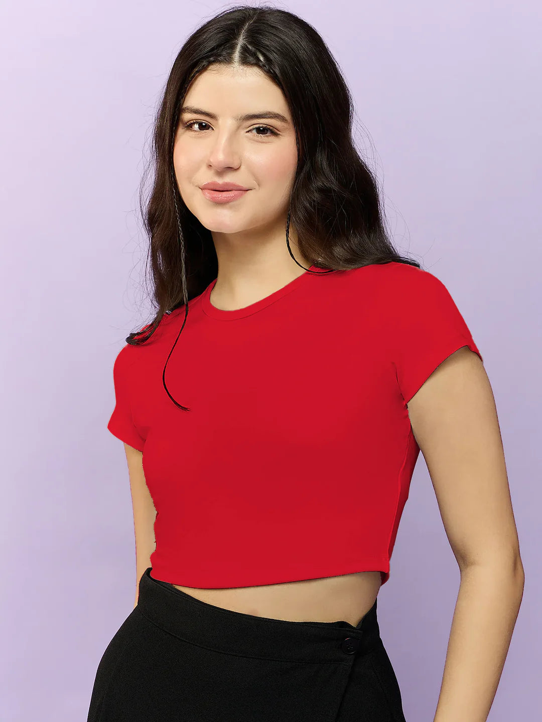 Polyester Baby Tee // Red