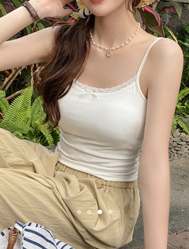 Padded Lace Top // White