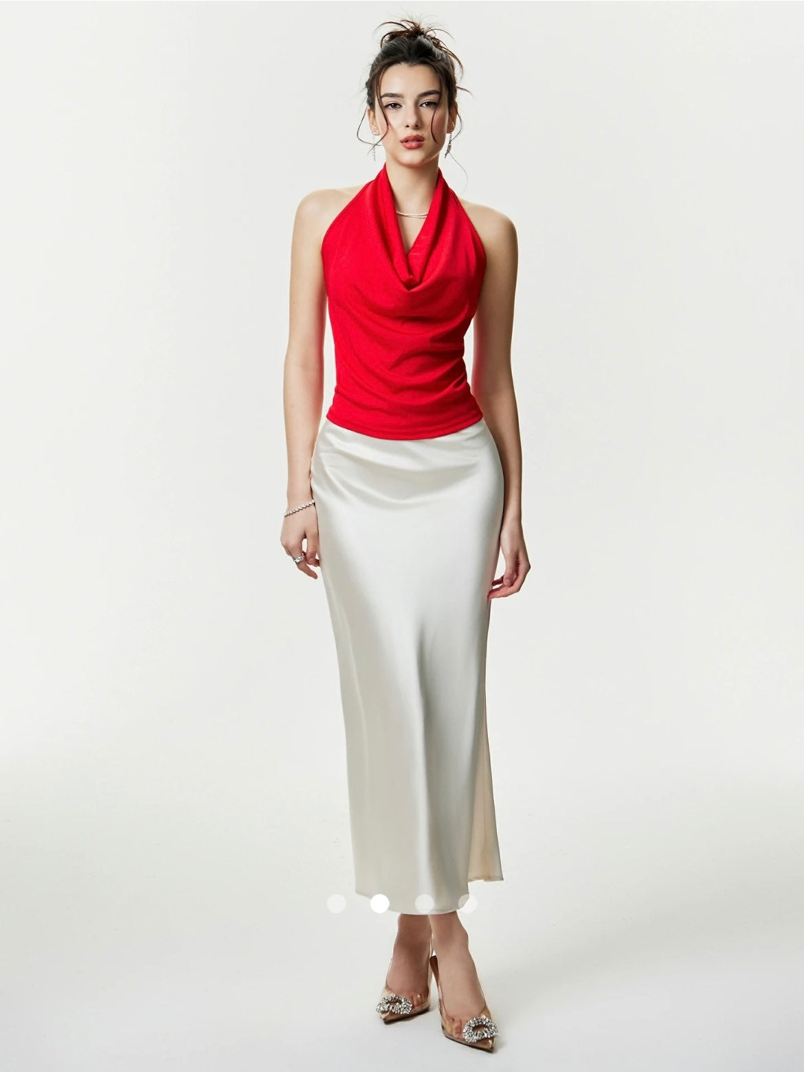 Open Back Halter Top // Red