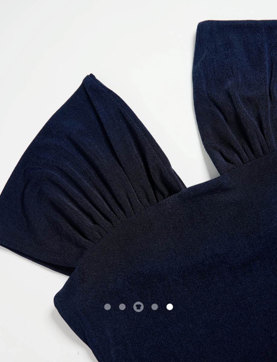 Gathered Cocktail Dress // Navy