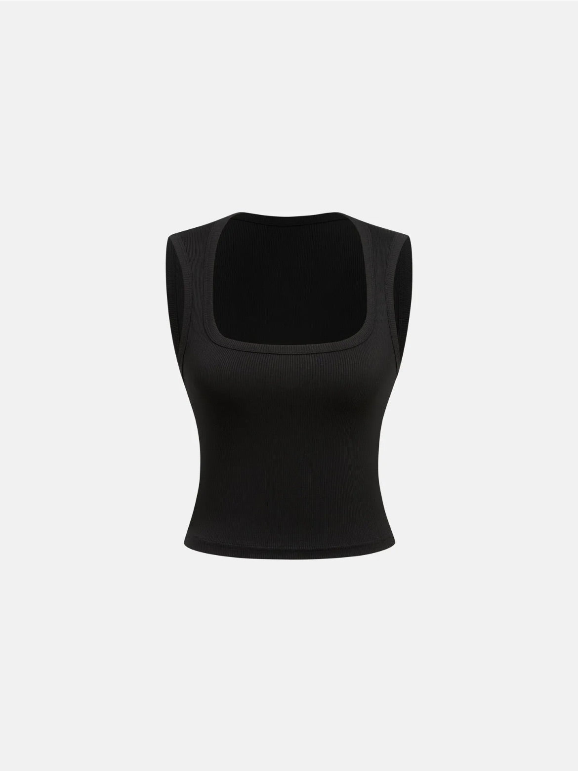 Square Neck Tank Top // Black