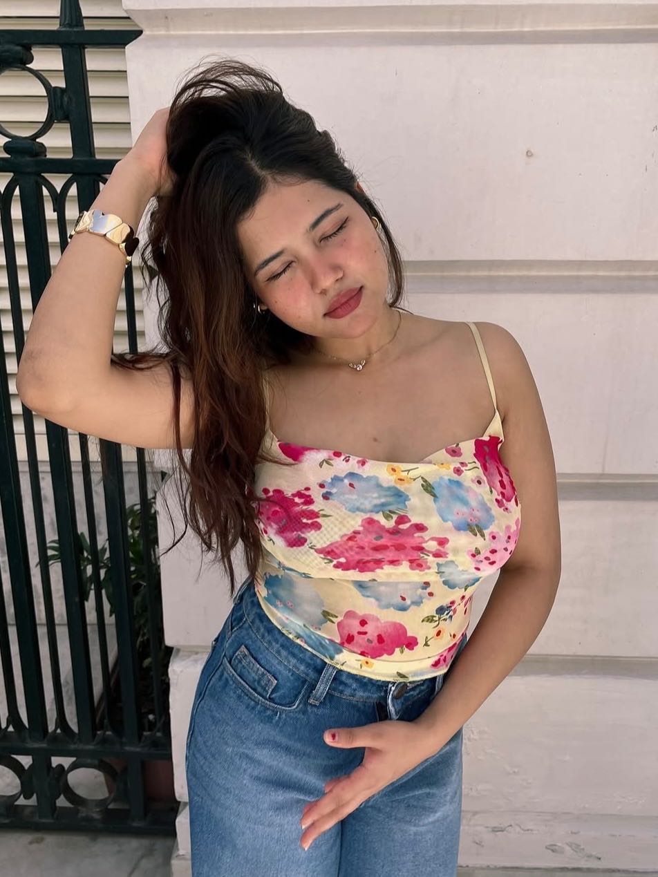 Printed Cami Top // Yellow