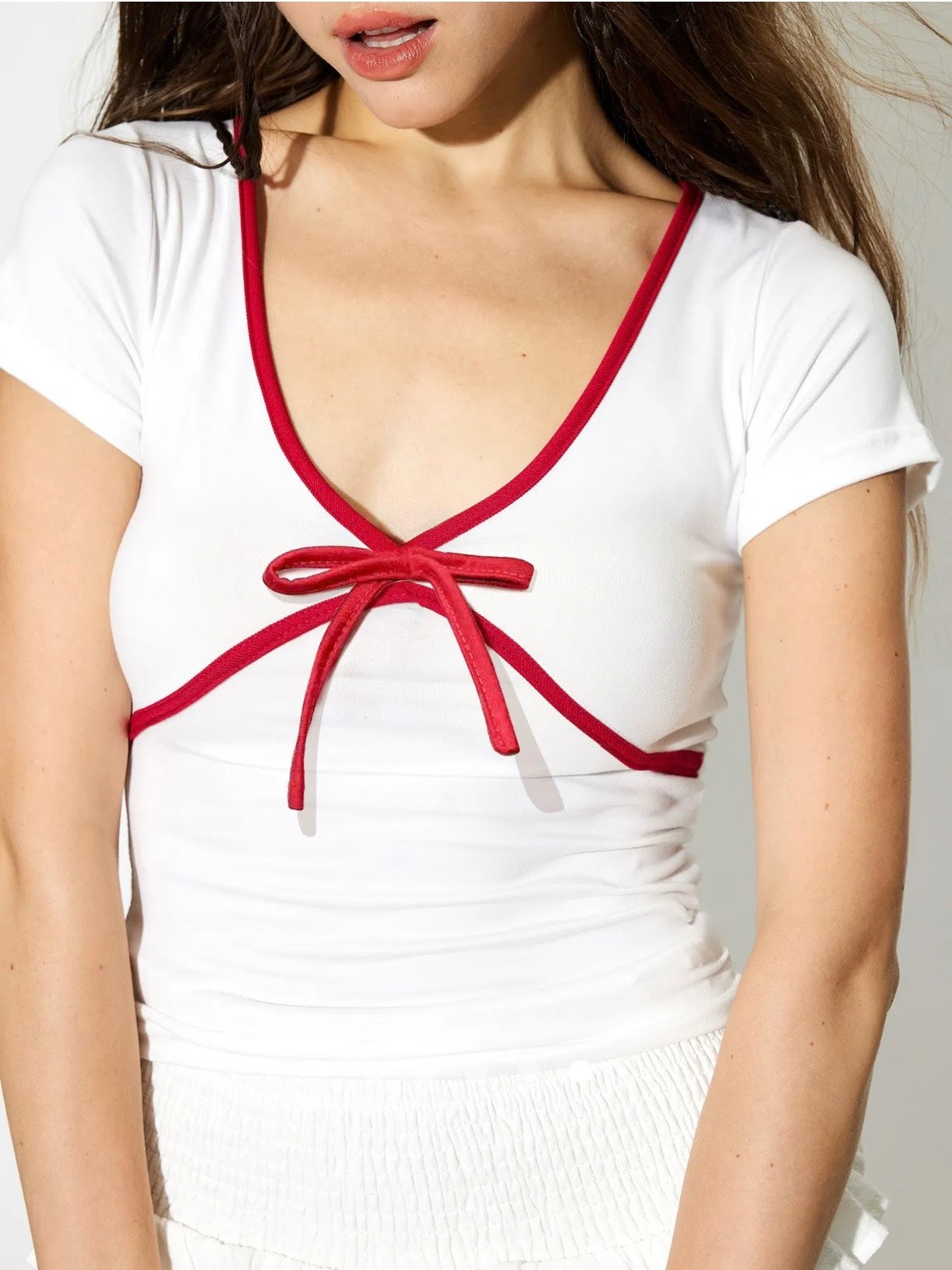 Bow Top // Red & White