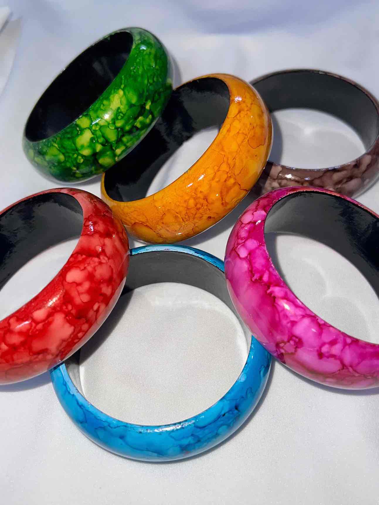 Wooden Bangles (6pcs) // Multicolor