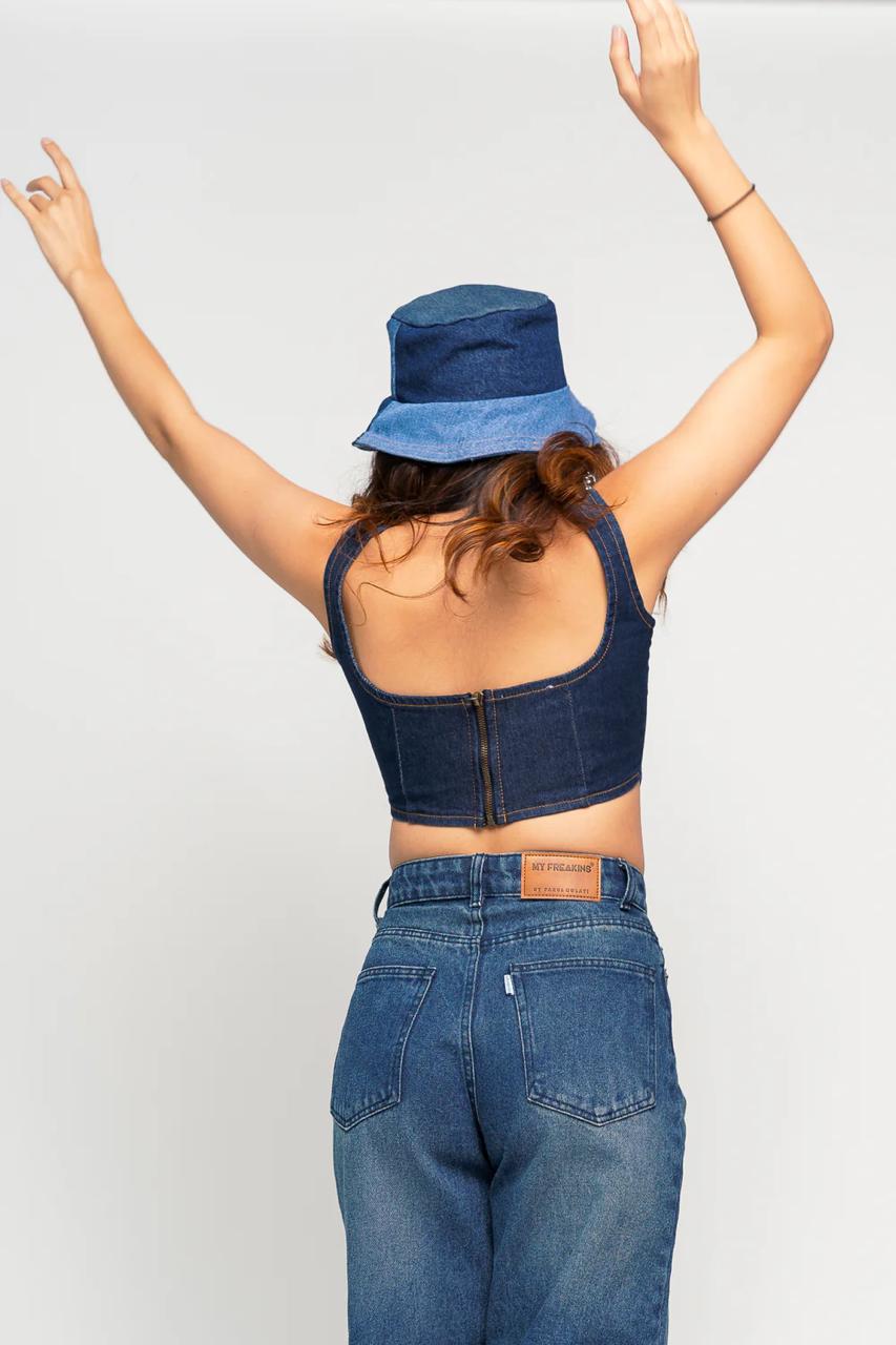 Bustier Corset Top // Blue