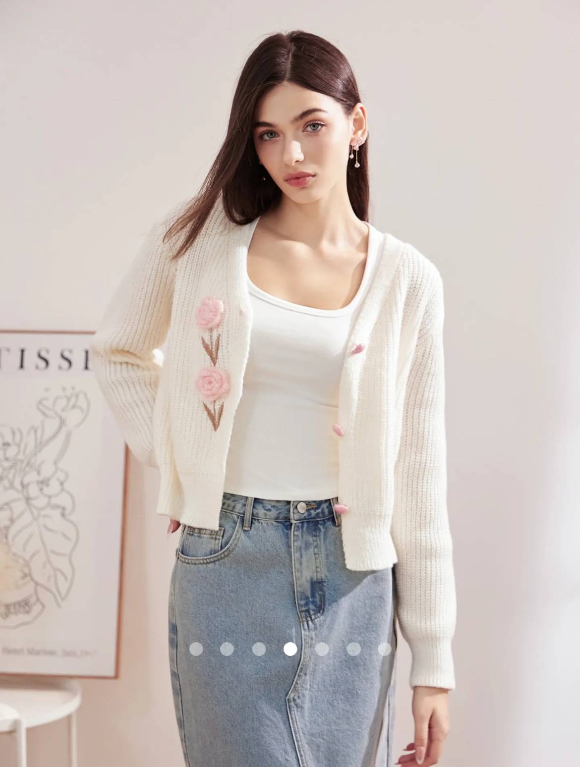 Button Knit Cardigan // White