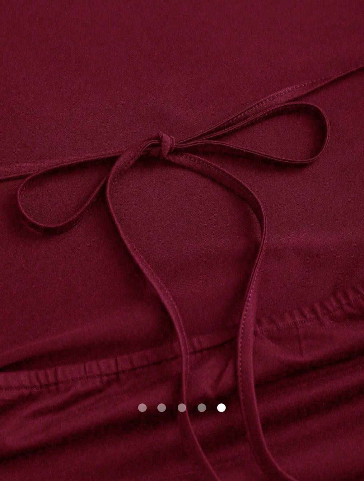 Backless Bodycon Dress // Burgundy