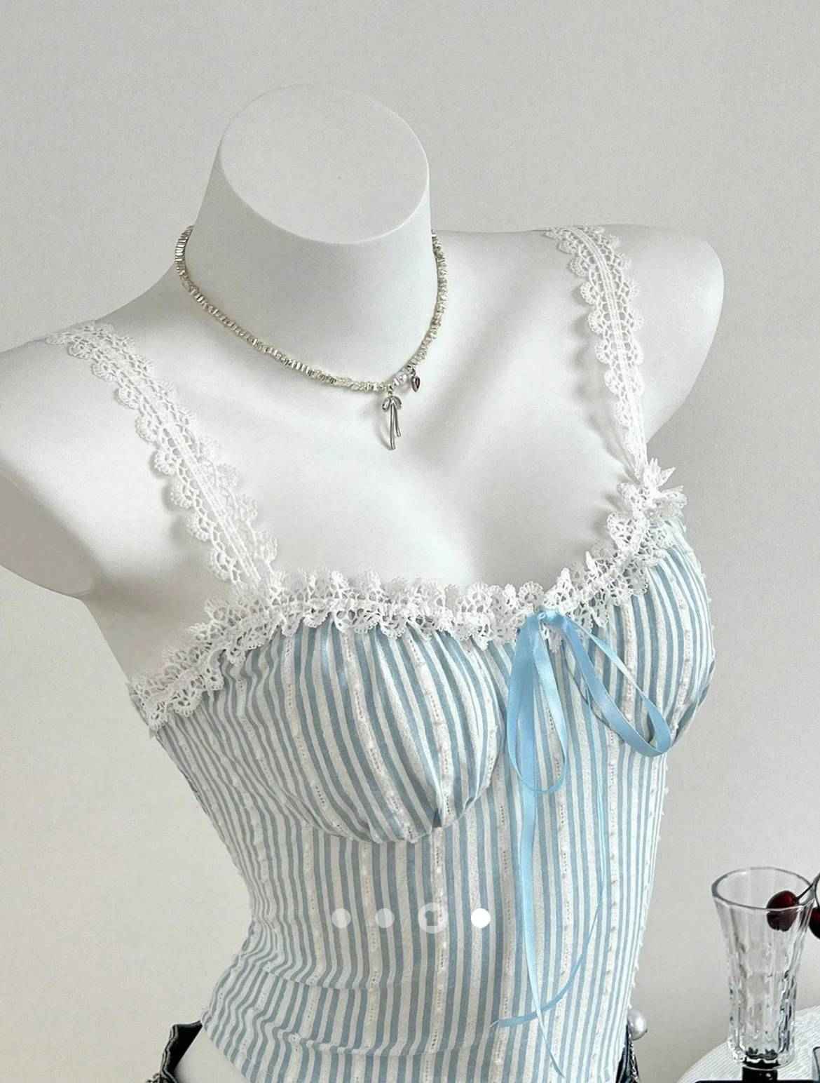 Gathered Cami Top // Light Blue