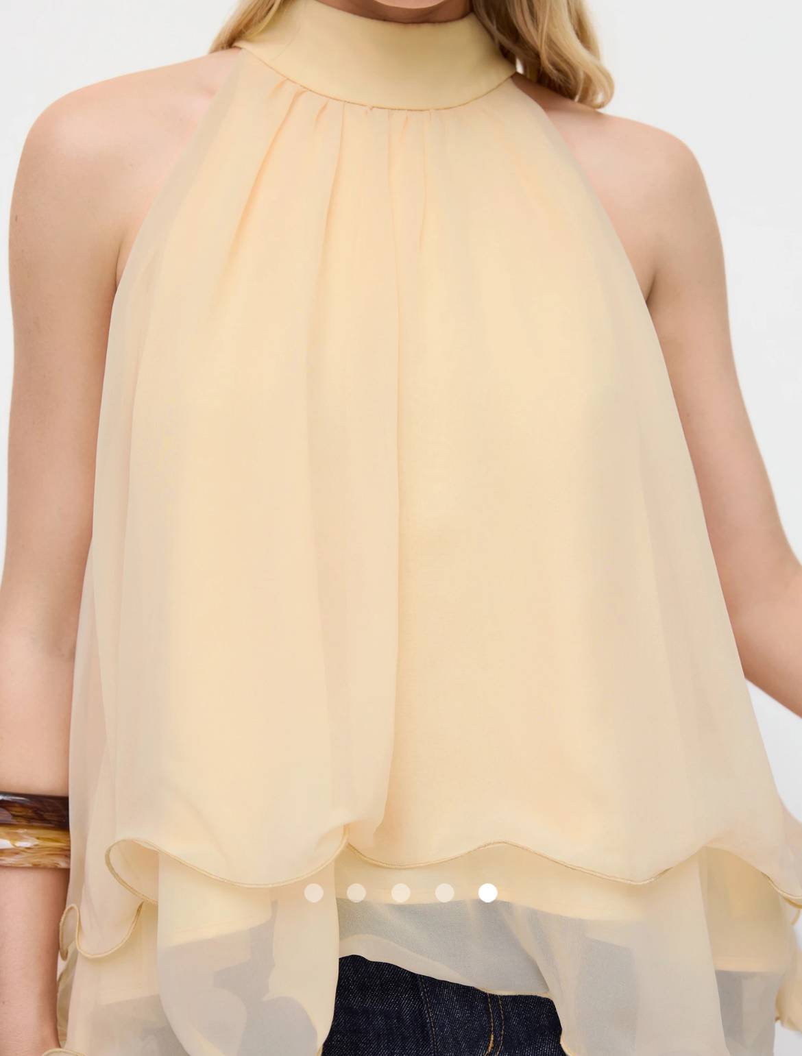 Tiered Halter Top / Light Yellow