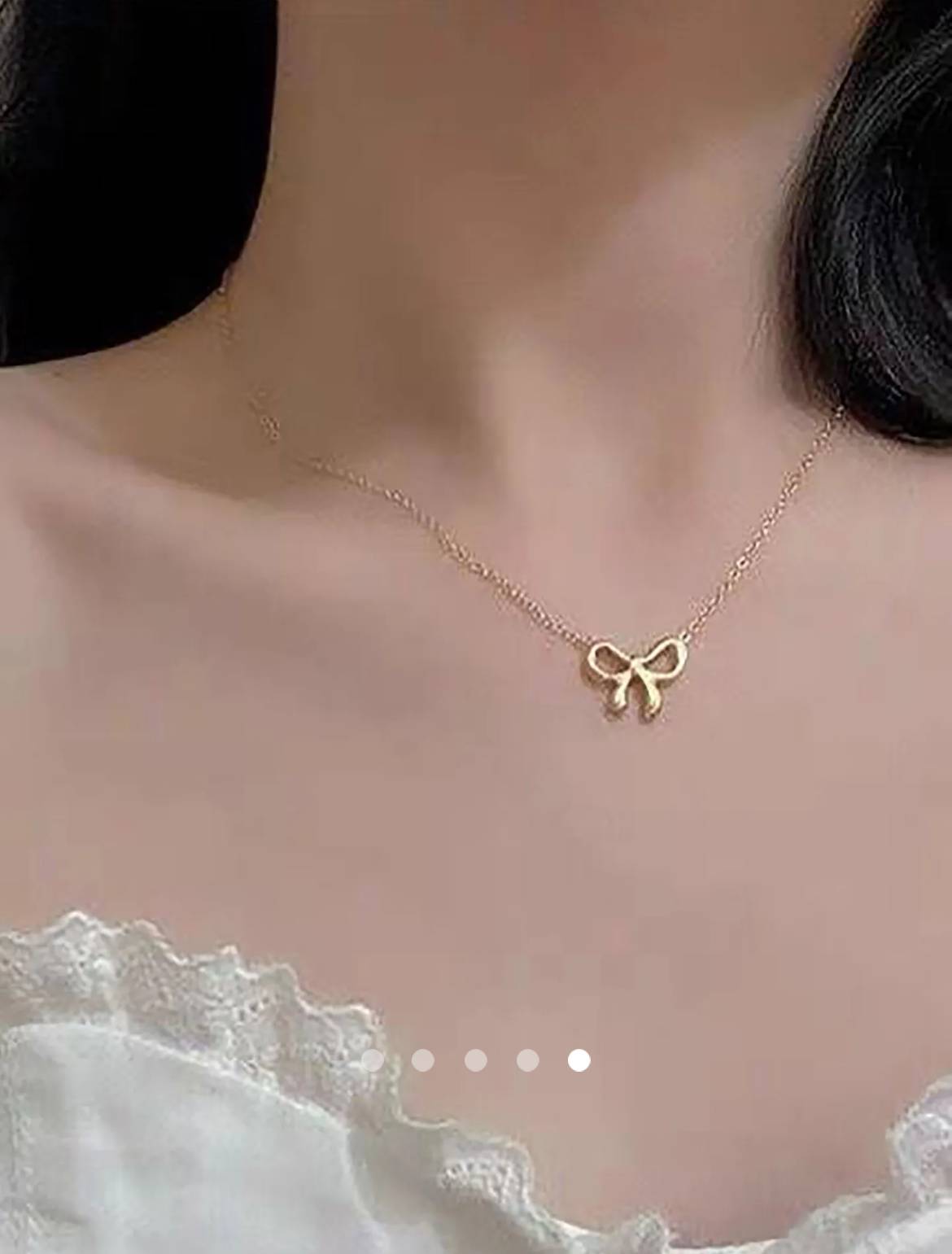 Bow Necklace // Gold