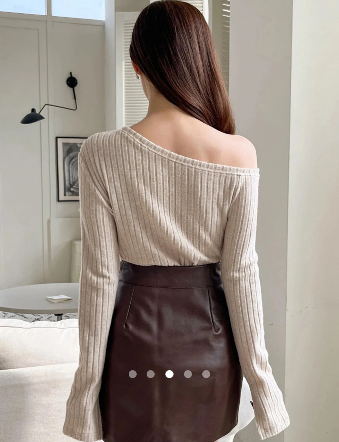 One Shoulder Top // Beige