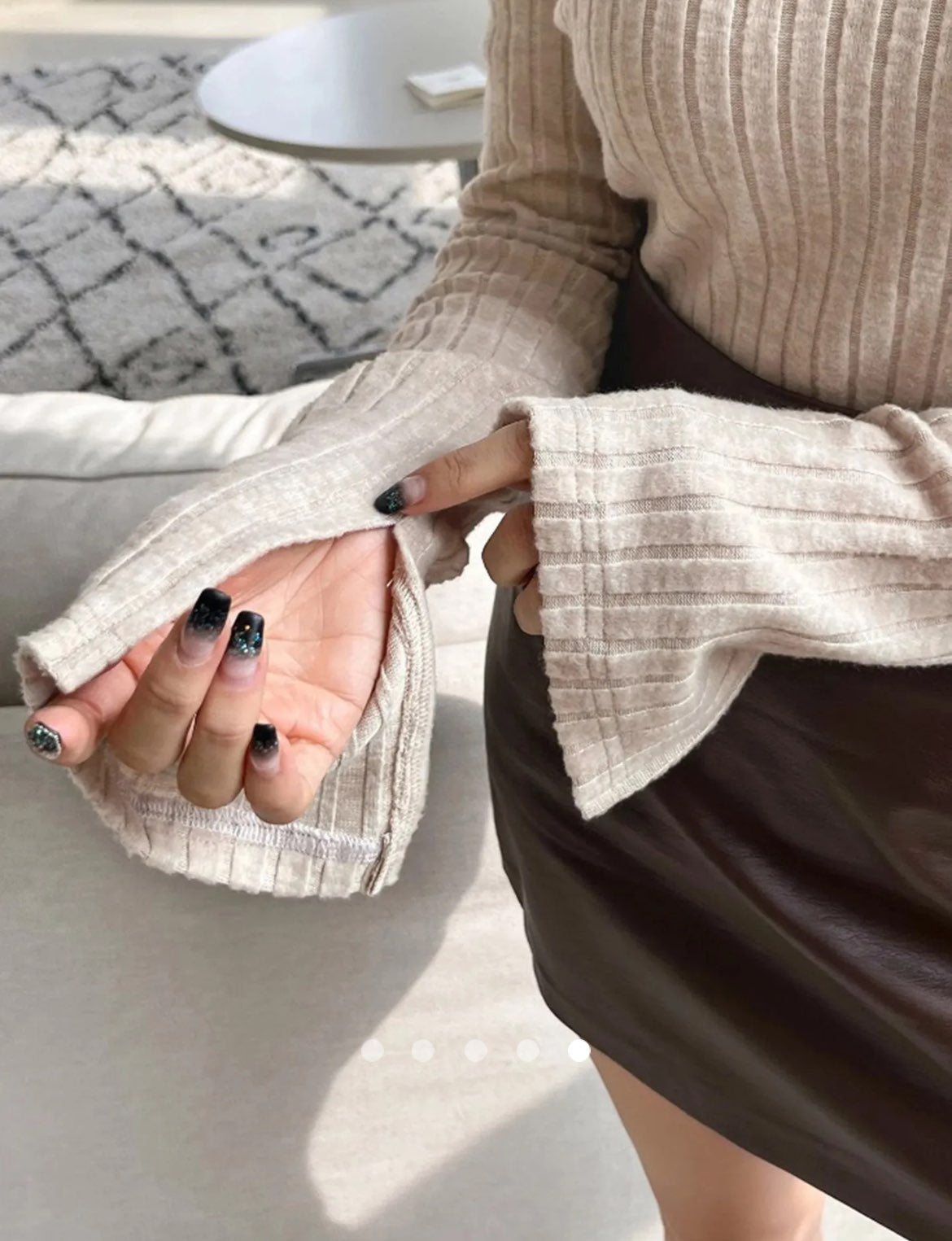 One Shoulder Top // Beige