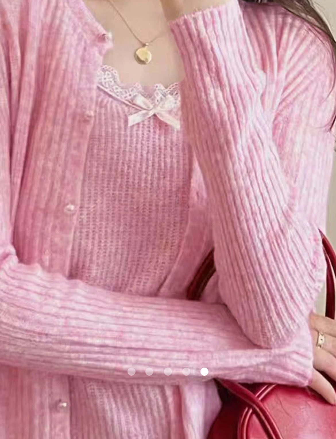 Knit Co-ord Set (2pc) // Pink