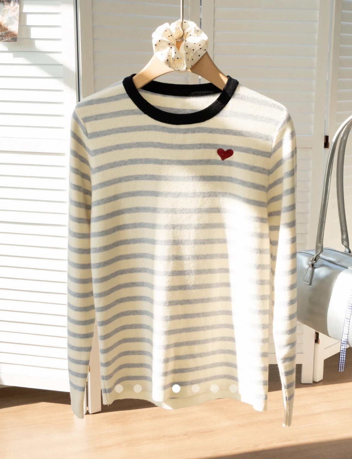 Striped Knit Top // White