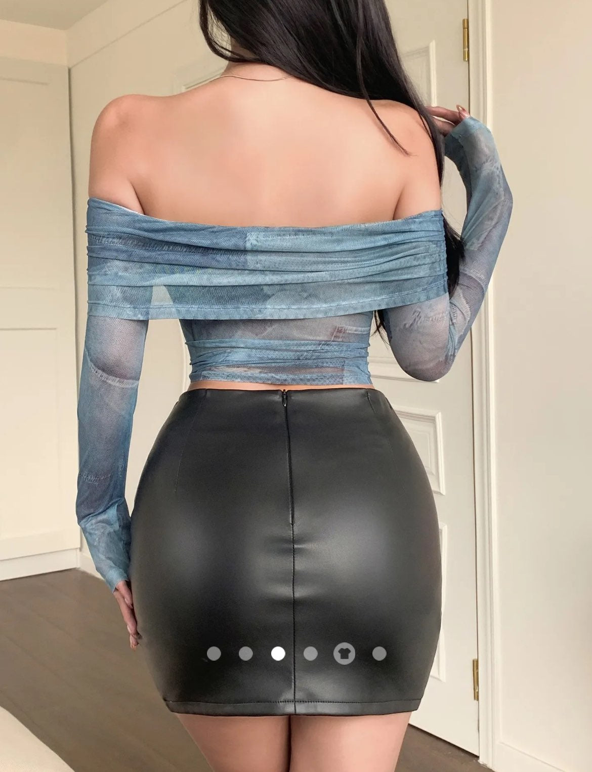 Printed Off-S Top // Blue