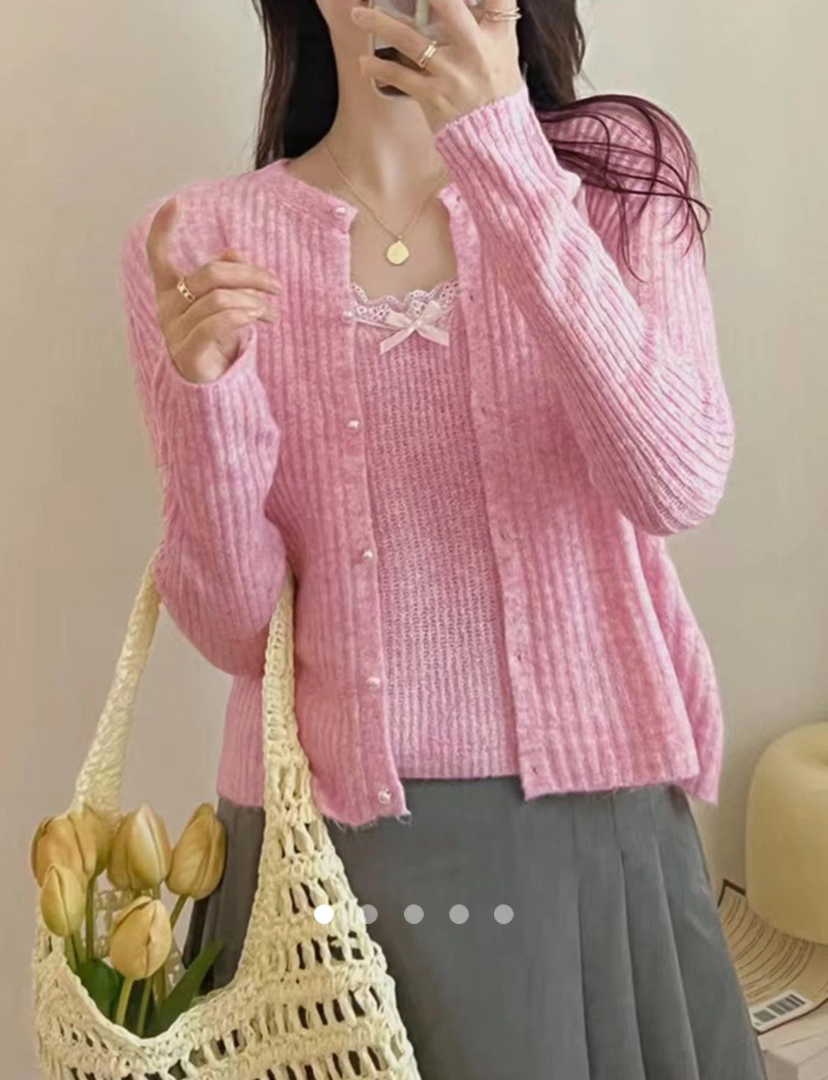 Knit Co-ord Set (2pc) // Pink