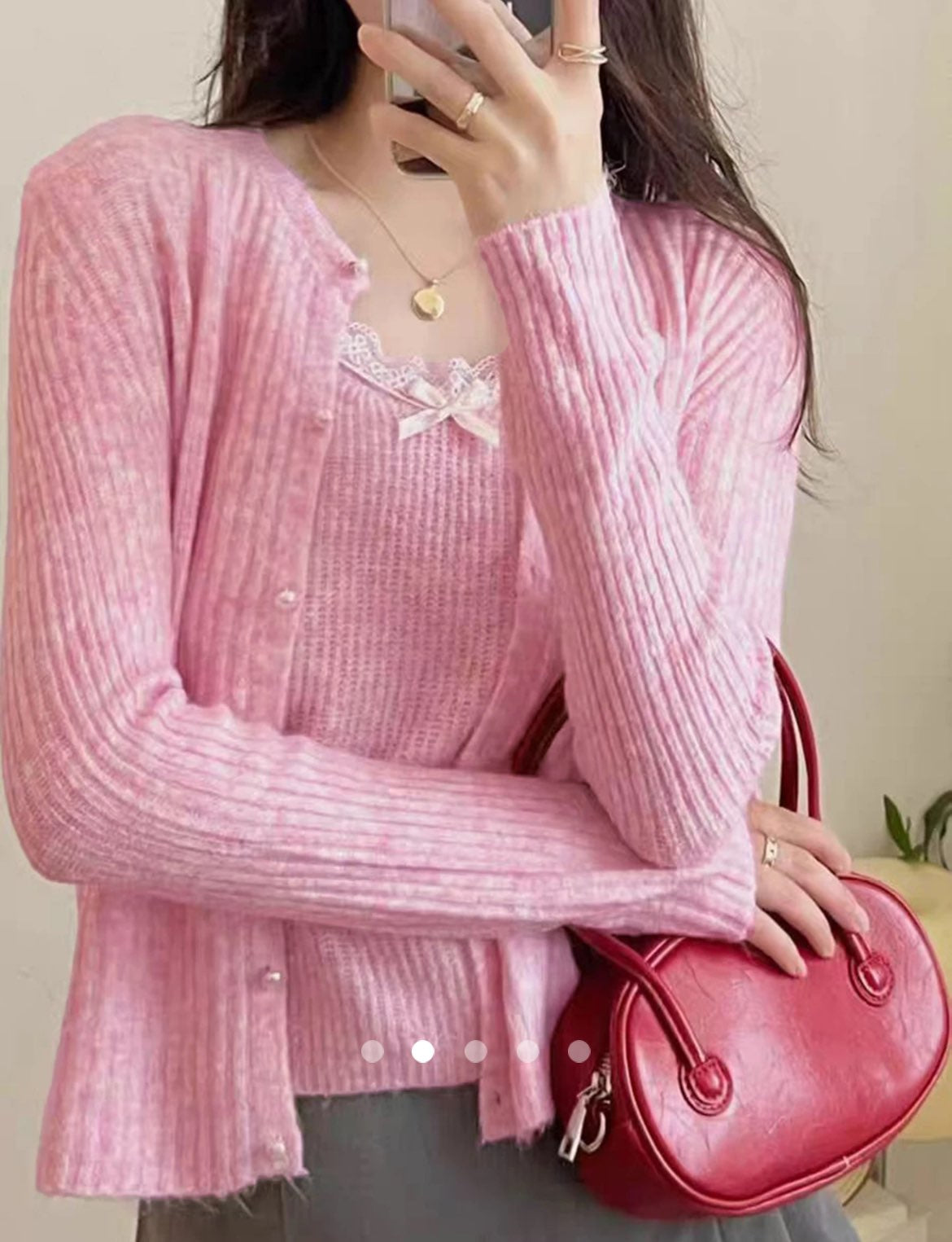 Knit Co-ord Set (2pc) // Pink