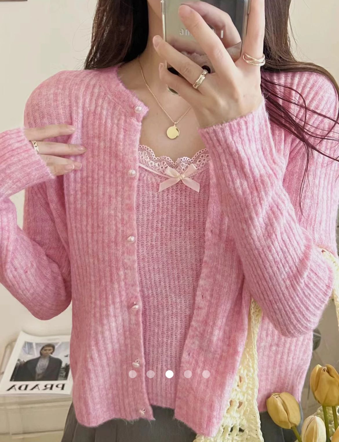 Knit Co-ord Set (2pc) // Pink