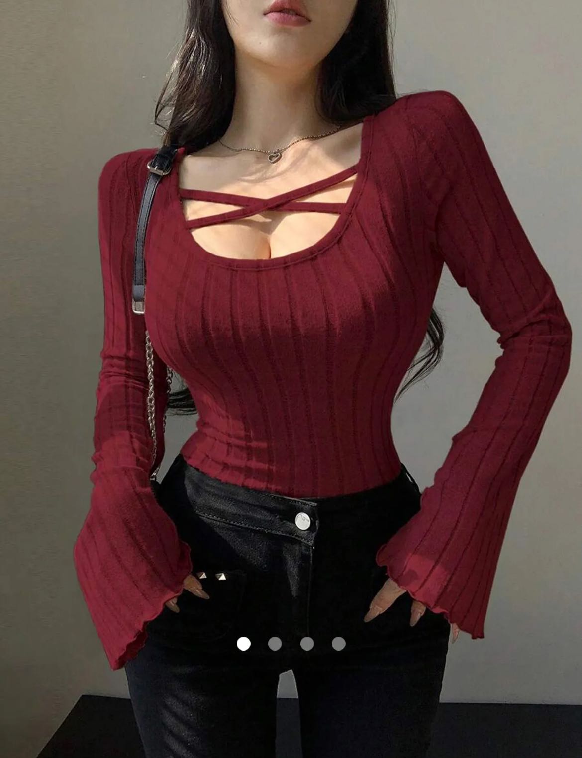 Crossed Top // Burgundy