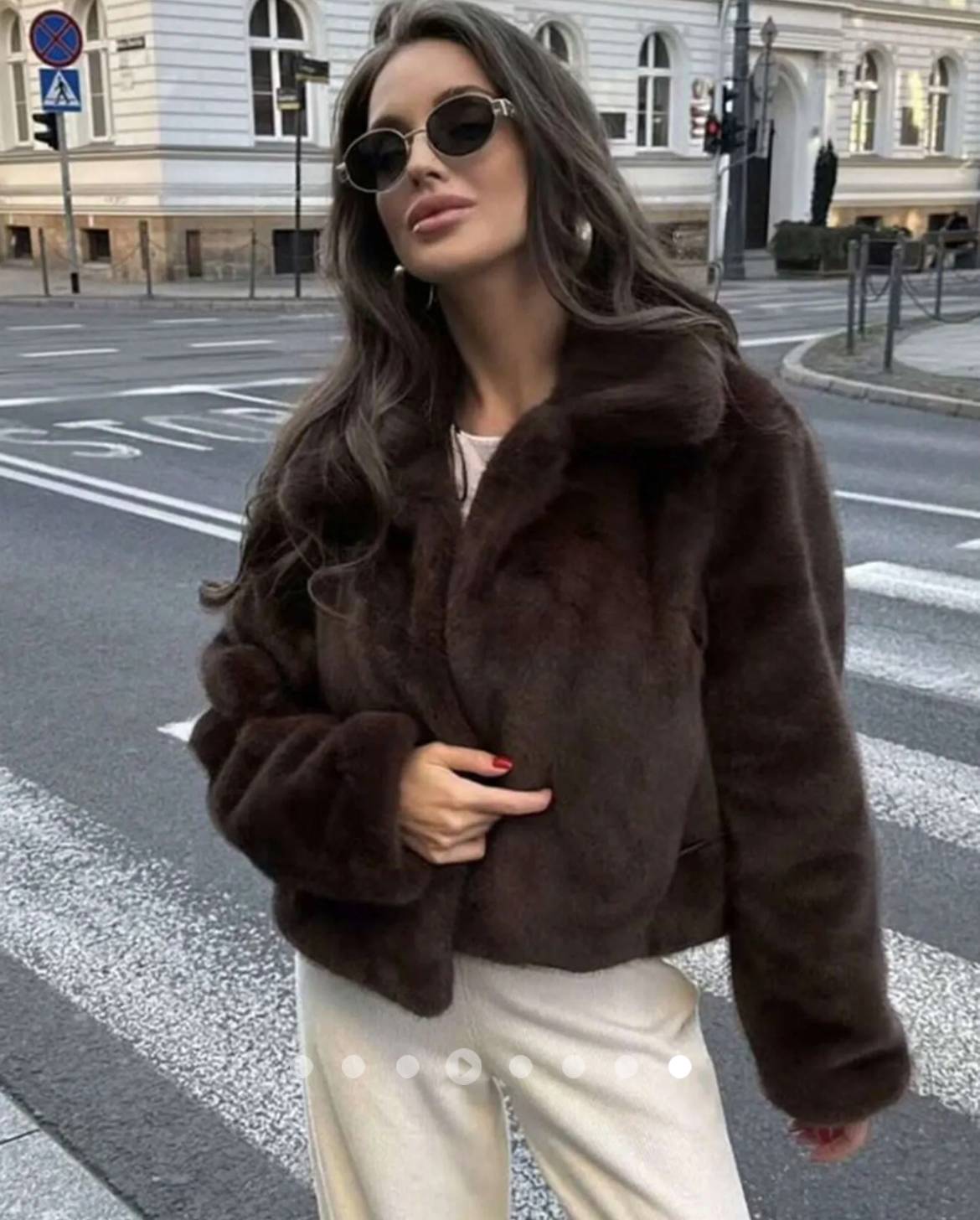 Faux Fur Jacket // Brown