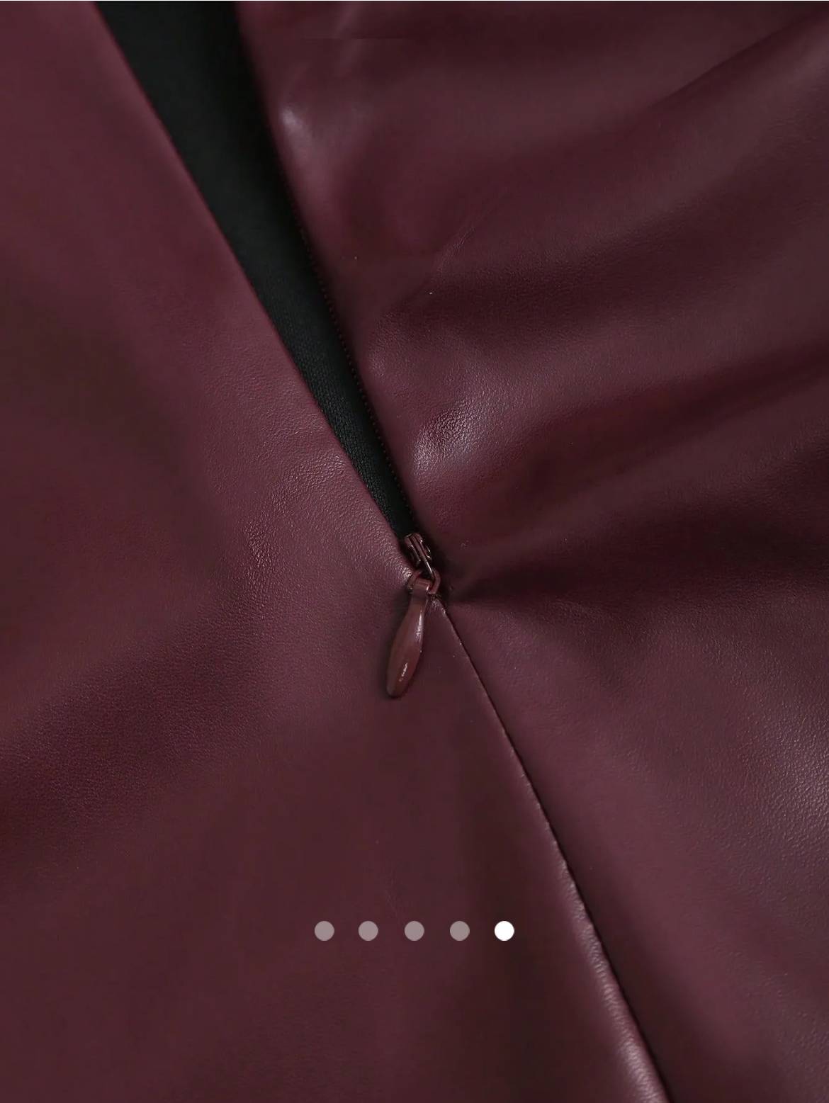 Faux Leather Gathered A-Line Skirt // Burgundy