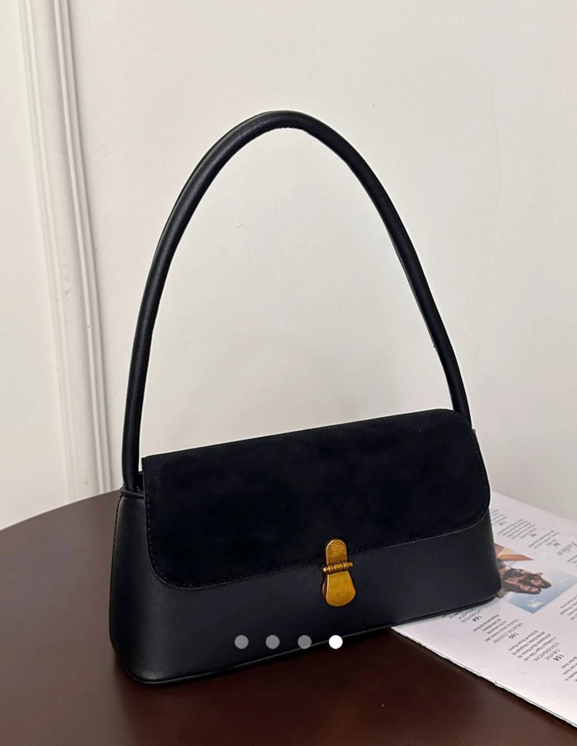 Metal Detail Shoulder Bag // Black