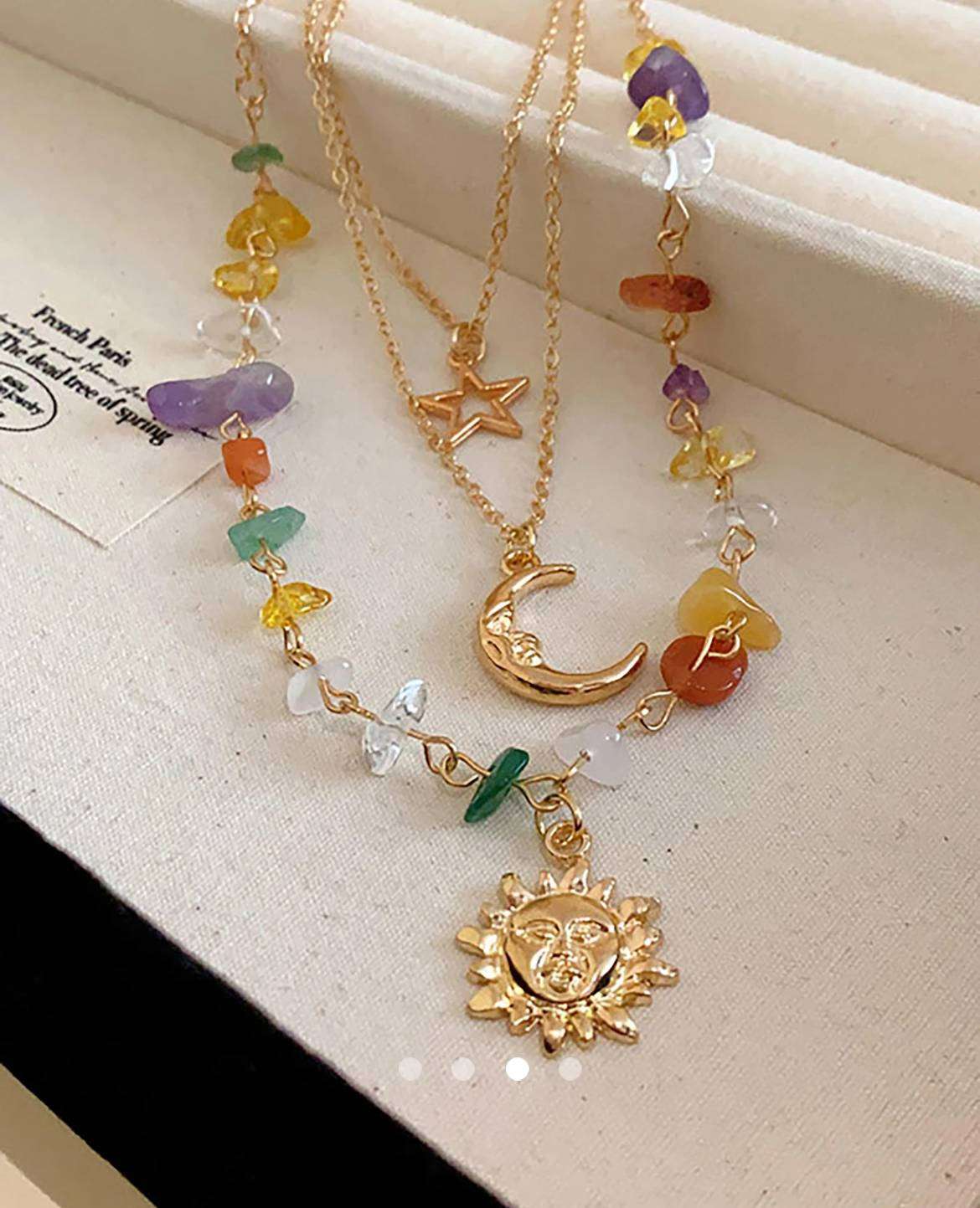 Moon Necklace Set // Gold