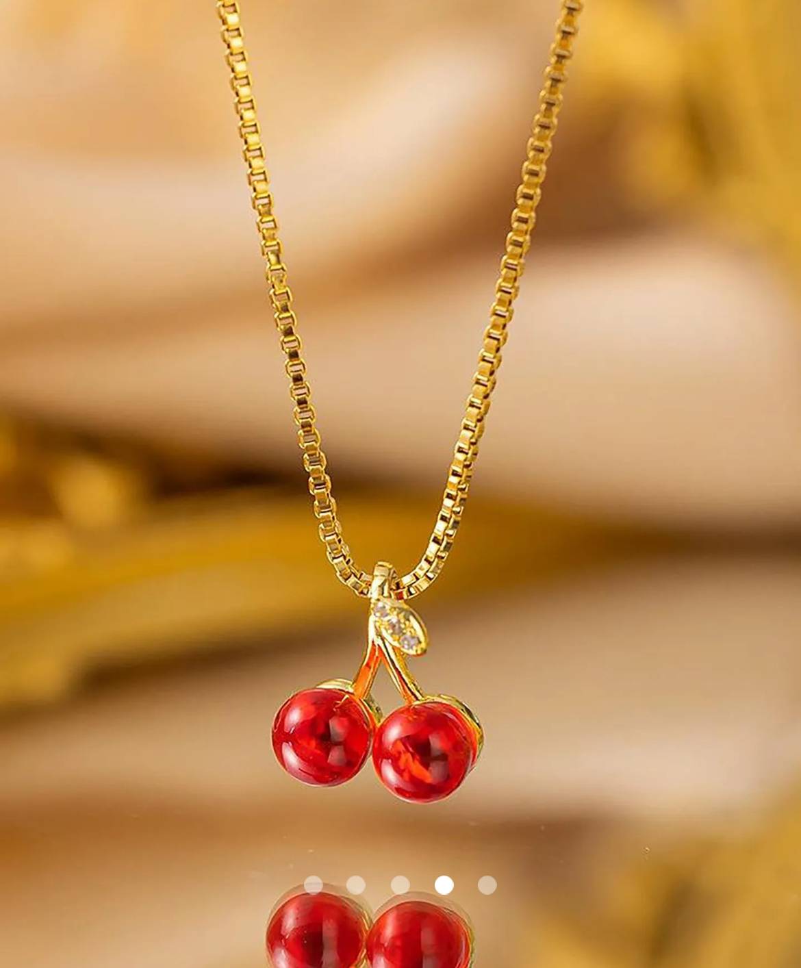 Cherry Necklace 002 // Gold