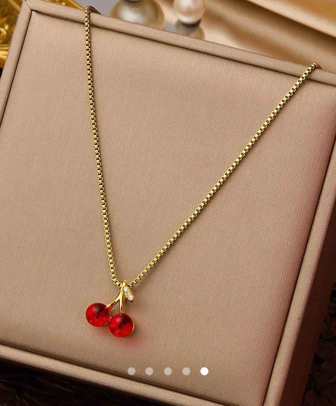 Cherry Necklace 003 // Gold