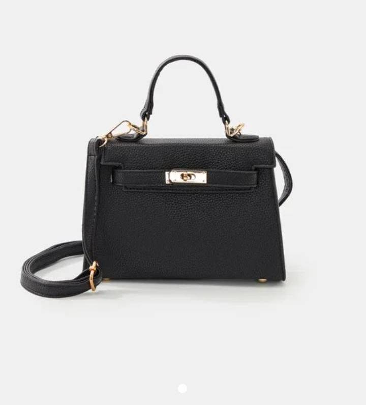 Solid Box Crossbody Bag // Black