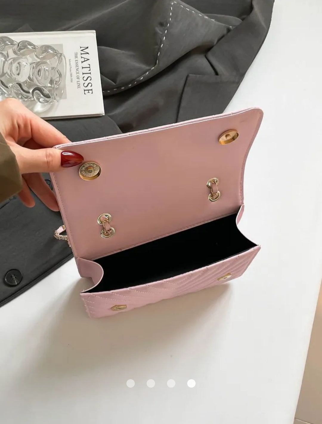 Decorative Stitch Shoulder Bag // Pink