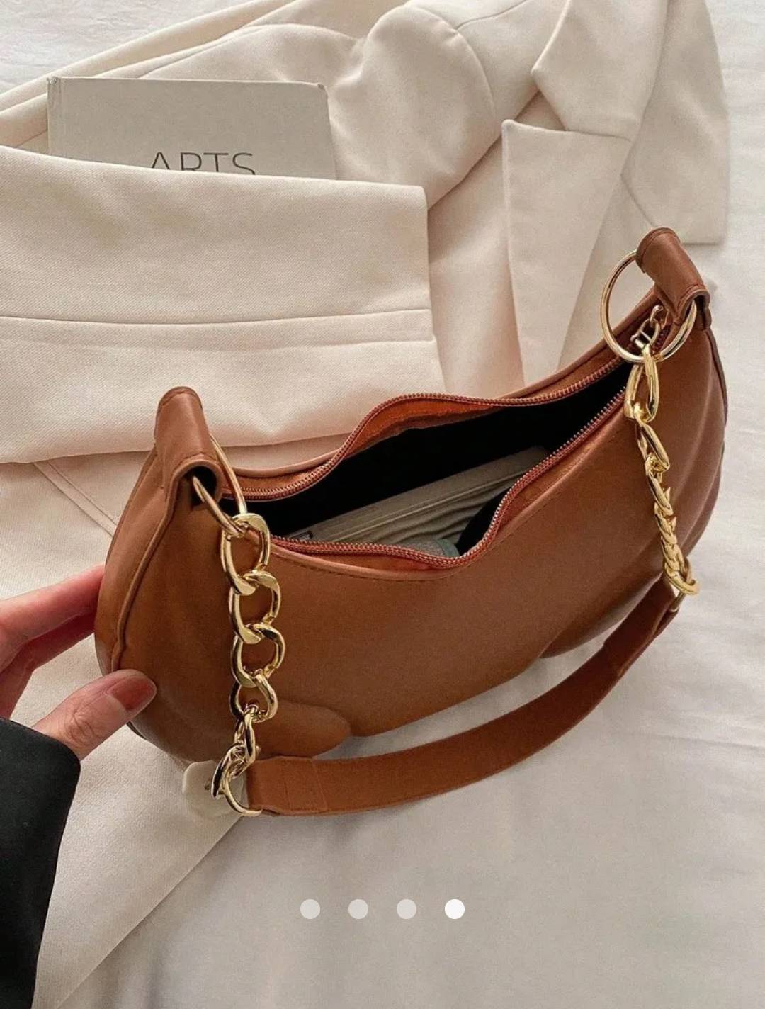 Solid Shoulder Bag // Brown