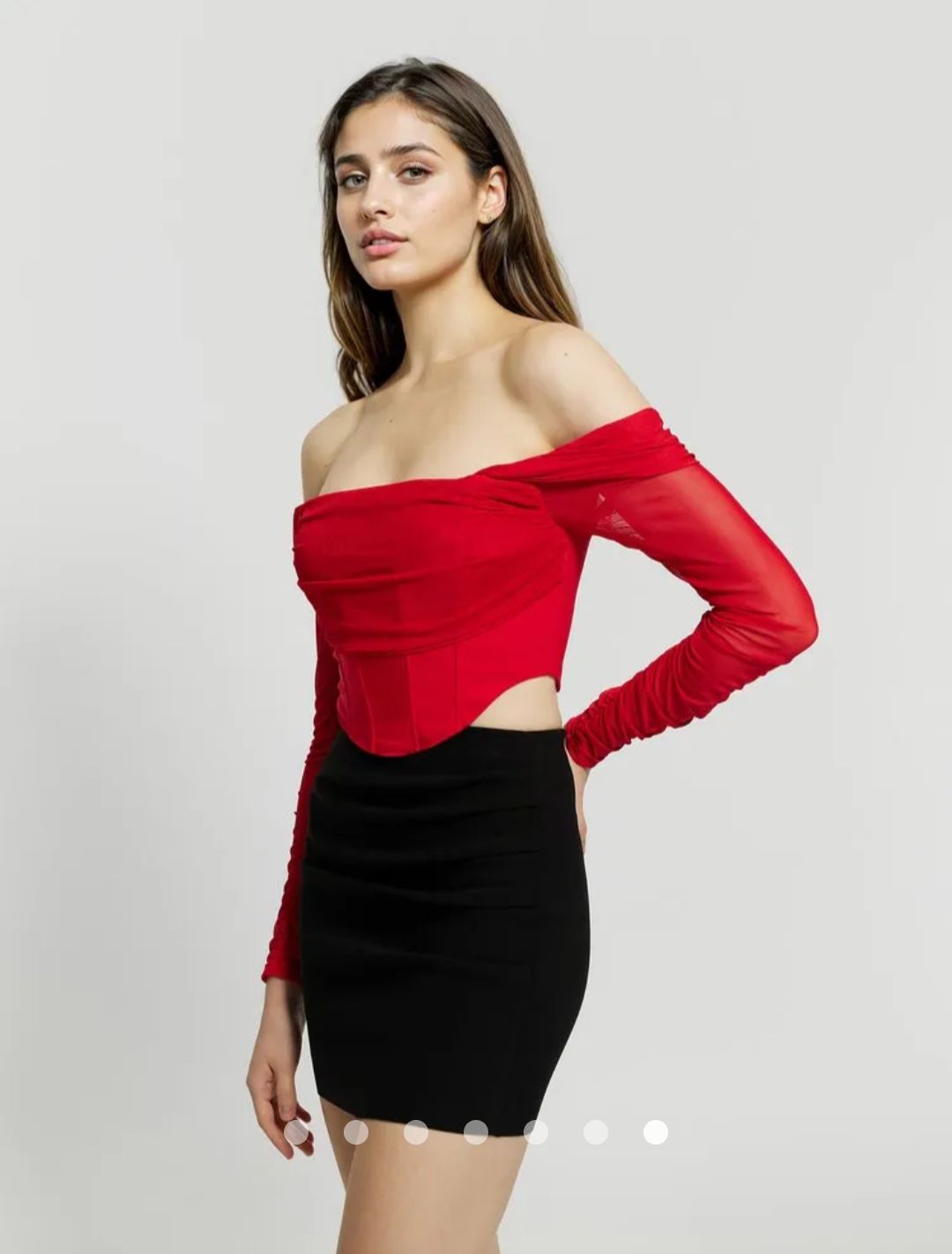 Mesh Corset Top // Red