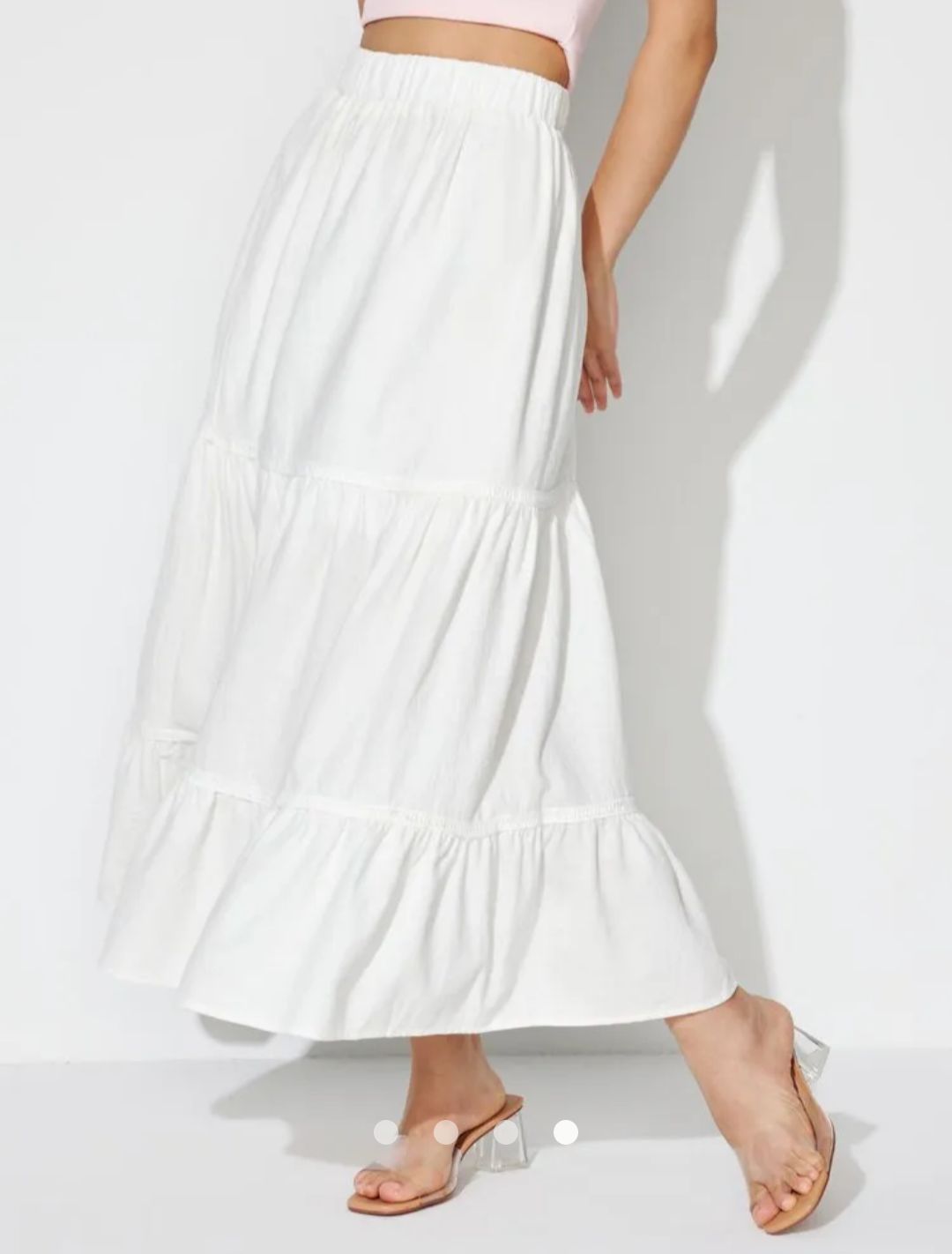 Solid Tiered Skirt // White