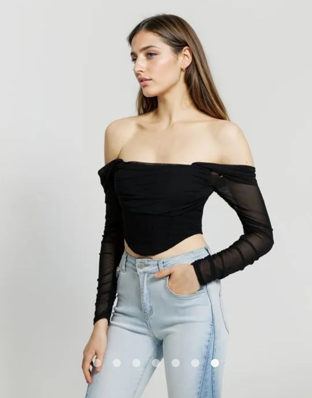 Mesh Corset Top // Black