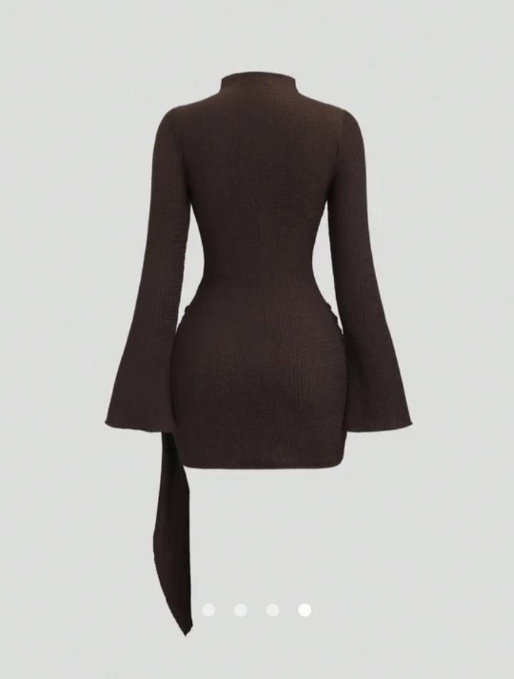 Draped Bodycon Dress // Chocolate