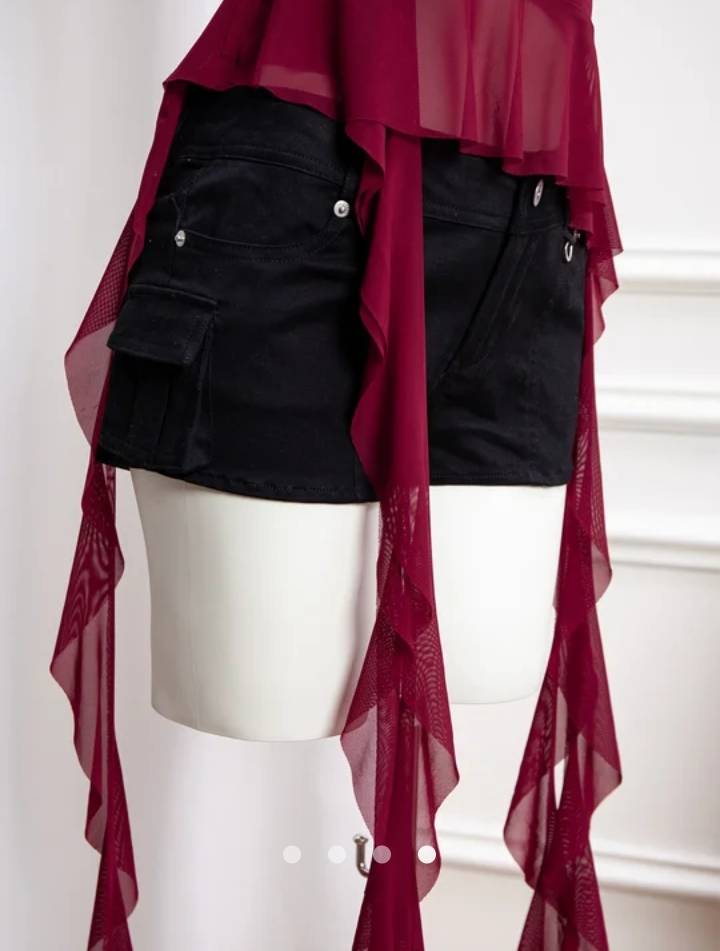 Ruffle Tube Top // Burgundy