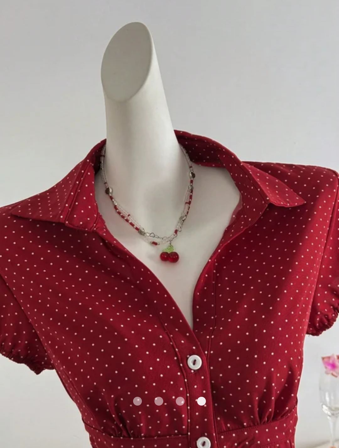 Polka Dot Shirt // Red