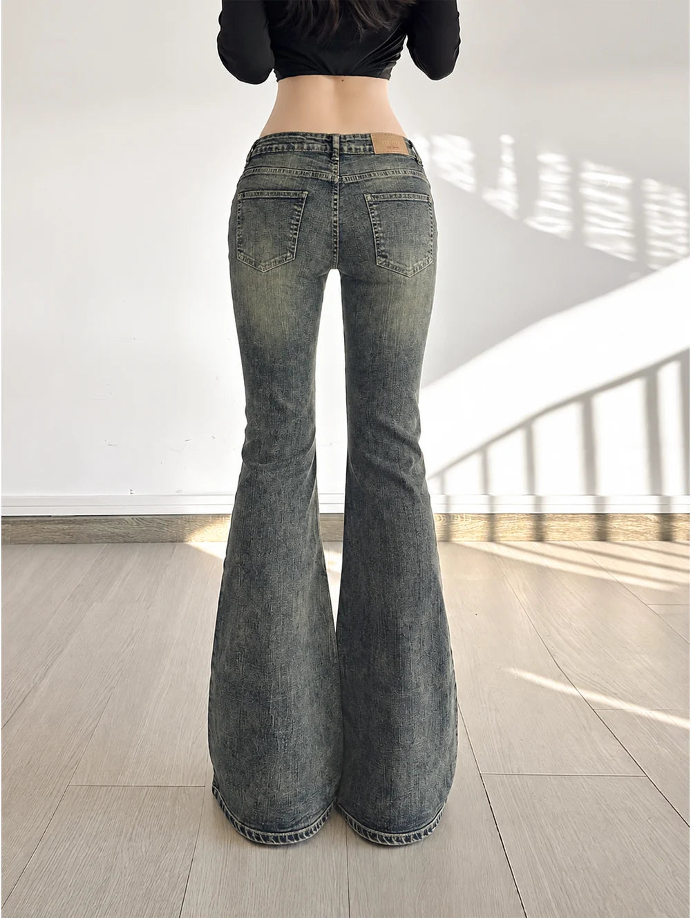 Dusty Blue // Washed Y2K Bootcut Jeans