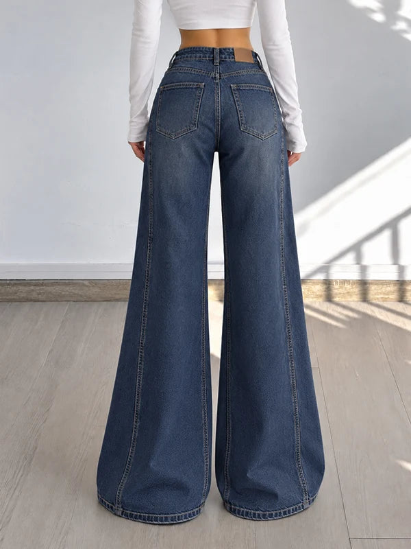 Twilight Blue // Side Panelled Ultra Wide Leg Jeans