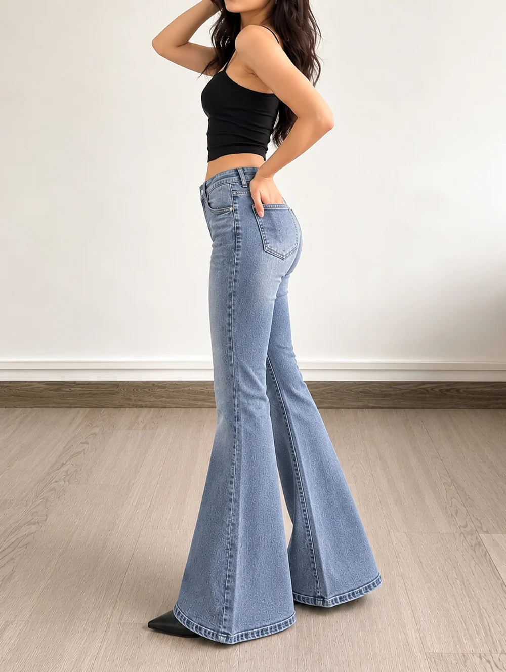 Wave Blue // Washed Bootcut Jeans