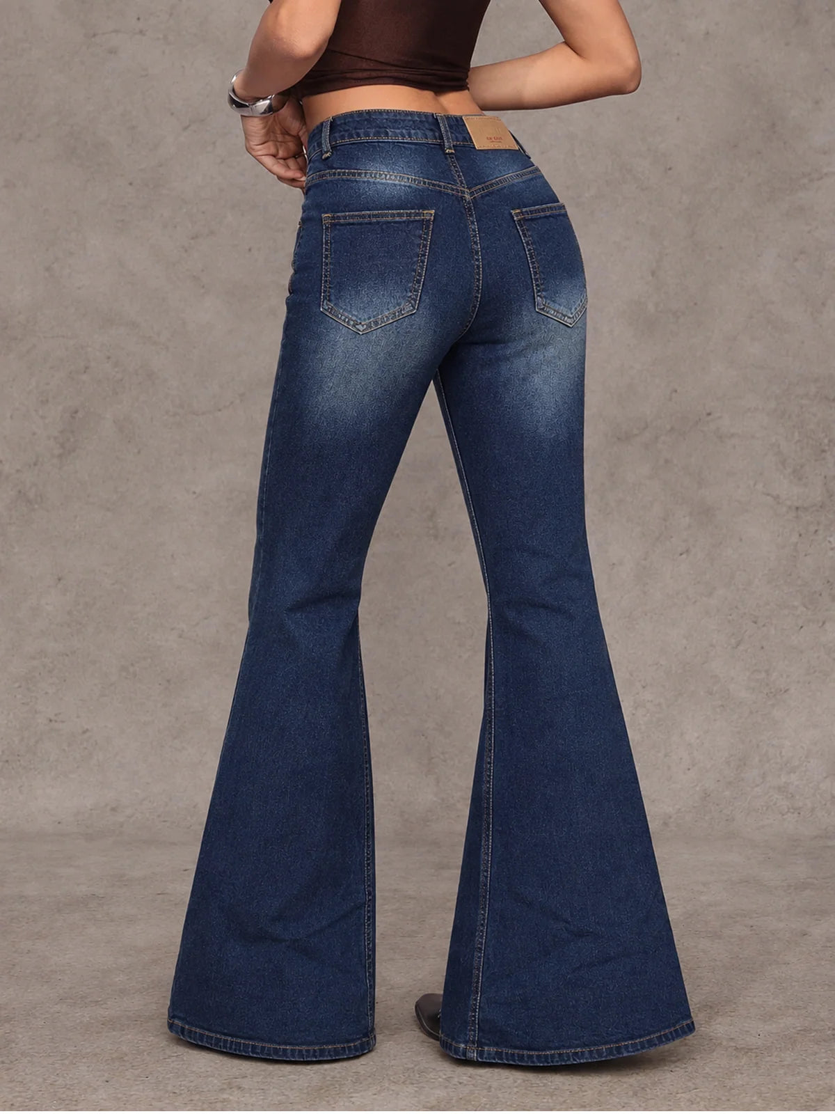 Mystic Navy // Whisker Bell Bottom Jeans