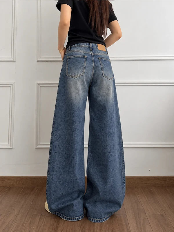 Deep Dusk Blue // Washed Wide Leg Jeans